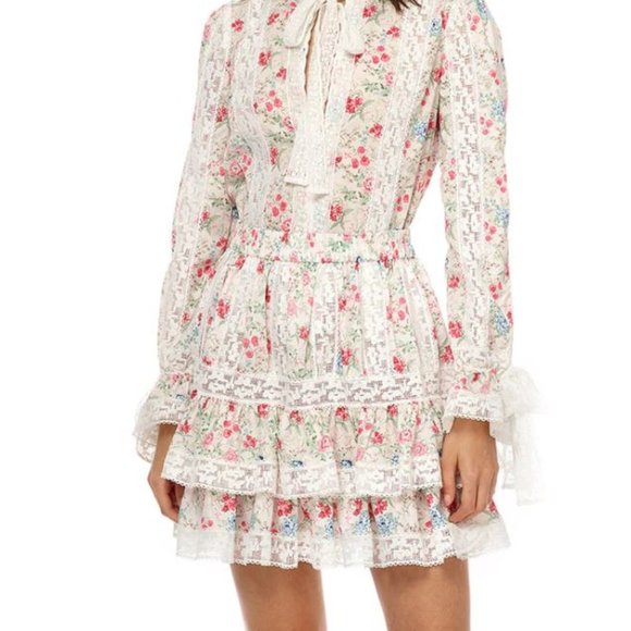 NWT Lace Floral Ruffle Vintage Victorian Mini Skirt. - Picture 2 of 11